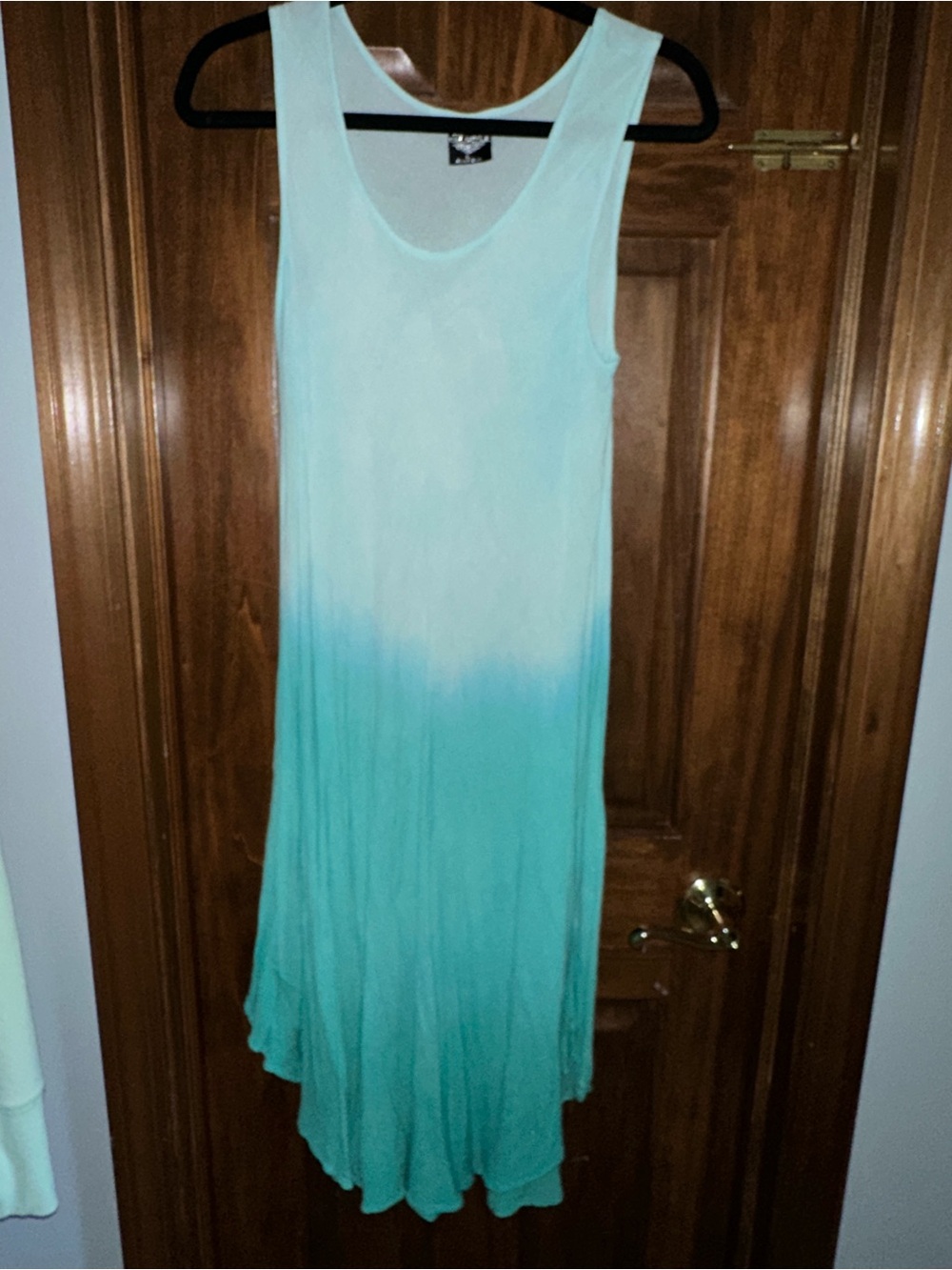 Sleeveless Ombre Midi Dress in Mint to Teal